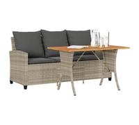 vidaXL Divano 3 Posti con Cuscini e Tavolo Grigio Chiaro Polyrattan