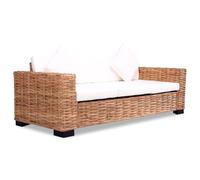 Divano a 3 posti in rattan naturale