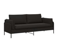 vidaXL Divano 3 posti nero 222 x 81 x 89 cm velluto