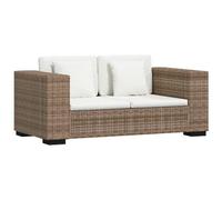 vidaXL Divano a 2 Posti 7 pz in Rattan Naturale