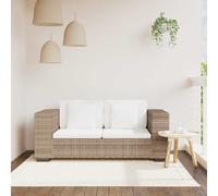 vidaXL Divano a 2 Posti 7 pz in Rattan Naturale
