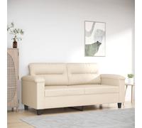 vidaXL Divano a 2 Posti Beige 140 cm in Tessuto Microfibra