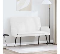 vidaXL Divano a 2 Posti Bianco 115 x 61 x 87 cm Tessuto