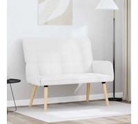 vidaXL Divano a 2 Posti Bianco 115 x 61 x 87 cm Tessuto