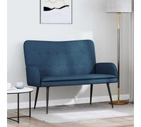 vidaXL Divano a 2 Posti Blu 115 x 61 x 87 cm Tessuto