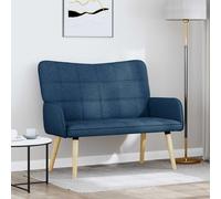vidaXL Divano a 2 Posti Blu 115 x 61 x 87 cm Tessuto