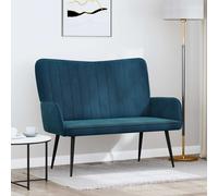 vidaXL Sofa a Due Posti Blu 115 x 61 x 87 cm Velluto, Divano a due posti in velluto, resistente e ergonomico, comodo per spazi piccoli, perfetto per il salotto