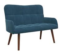vidaXL Divano a 2 Posti Blu 115 x 61 x 87 cm Velluto