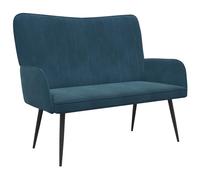 vidaXL Divano a 2 Posti Blu 115 x 61 x 87 cm Velluto
