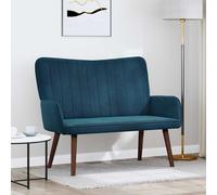vidaXL Sofa a Due Posti Blu 115 x 61 x 87 cm Velluto, Divano a due posti in velluto, resistente e ergonomico, comodo per spazi piccoli, perfetto per il salotto