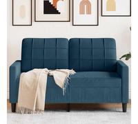 vidaXL Divano a 2 Posti Blu 120 cm in Velluto, Divano, Divano Imbottito, Divano a Due posti, divani, Divano da Salotto, Divano in Velluto