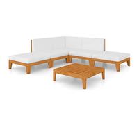 VIDAXL - Divano A 2 Posti Con Cuscini Bianco Crema In Massello Di Acacia