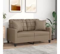 VIDAXL - Divano A 2 Posti Con Cuscini Cappuccino 120 Cm In Similpelle