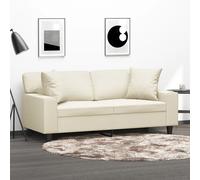 vidaXL Divano a 2 Posti con Cuscini Crema 140 cm in Similpelle