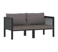 vidaXL Divano a 2 Posti con Cuscini Divanetto Imbottito da Esterni Salottino per Patio Mobili da Giardino Arredo per Esterni Antracite in Polyrattan