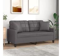 vidaXL Divano a 2 Posti con Cuscini Grigio 140 cm in Similpelle