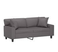vidaXL Divano a 2 Posti con Cuscini Grigio 140 cm in Similpelle, Divano con Cuscini, Poltrona, Divano Imbottito, Divano, Seduta, Divano da Soggiorno