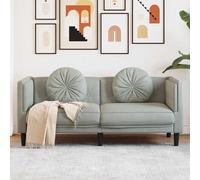 vidaXL Divano a 2 Posti con Cuscini Grigio Chiaro in Velluto