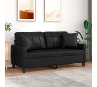 vidaXL - Divano a 2 Posti con Cuscini Nero 140 cm in Similpelle - SPEDIZIONE GRATUITA
