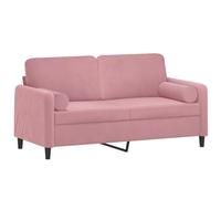 vidaXL Divano a 2 Posti con Cuscini Rosa 140 cm in Velluto, Divano con Cuscini, Poltrona, Divano Imbottito, Divano, Seduta, Divano Relax