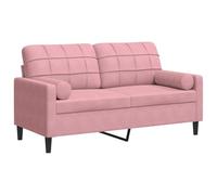 vidaXL Divano a 2 Posti con Cuscini Rosa 140 cm in Velluto, Divano, sofà, Divano Imbottito, divanetto, Poltrona, Divano Lounge, Divano da Soggiorno