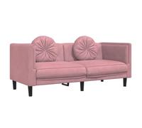 vidaXL Divano a 2 Posti con Cuscini Rosa in Velluto