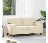 vidaXL Divano a 2 Posti Crema 120 cm in Similpelle