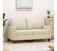 vidaXL Divano a 2 Posti Crema 120 cm in Similpelle
