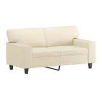 vidaXL Divano a 2 Posti Crema 120 cm in Similpelle