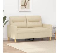 vidaXL Divano a 2 Posti Crema 120 cm in Tessuto