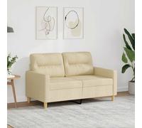 vidaXL Divano a 2 Posti Crema 120 cm in Tessuto