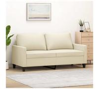 vidaXL Divano a 2 Posti Crema 140 cm in Similpelle