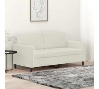vidaXL Divano a 2 Posti Crema 140 cm in Velluto