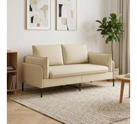 vidaXL Divano a 2 Posti Crema 188 x 81 x 89 cm Tessuto