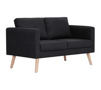 vidaXL Divano a 2 Posti Elegante Comodo Sofa Doppio per Casa per Ufficio Poltrona da Due Persone Arredo per Salotto Arredamento in Tessuto Nero