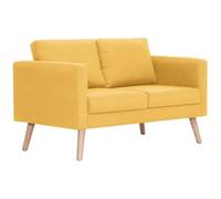 vidaXL Divano a 2 Posti Elegante Comodo Sofa Doppio per Casa per Ufficio Poltrona da Due Persone Arredo per Salotto Arredamento in Tessuto Giallo
