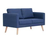 vidaXL Divano a 2 Posti Elegante Comodo Sofa Doppio per Casa per Ufficio Poltrona da Due Persone Arredo per Salotto Arredamento in Tessuto Blu