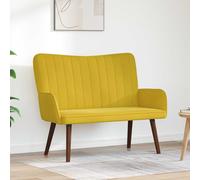 vidaXL Sofa a Due Posti Giallo 115 x 61 x 87 cm Velluto, Divano a due posti in velluto, resistente e ergonomico, comodo per spazi piccoli, perfetto per il salotto