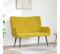 vidaXL Sofa a Due Posti Giallo 115 x 61 x 87 cm Velluto, Divano a due posti in velluto, resistente e ergonomico, comodo per spazi piccoli, perfetto per il salotto