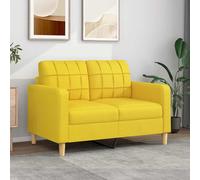 vidaXL Divano a 2 Posti Giallo Chiaro 120 cm in Tessuto