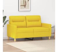 vidaXL Divano a 2 Posti Giallo Chiaro 120 cm in Tessuto