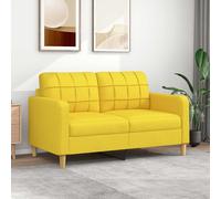 vidaXL Divano a 2 Posti Giallo Chiaro 140 cm in Tessuto