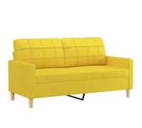 vidaXL Divano a 2 Posti Giallo Chiaro 140 cm in Tessuto