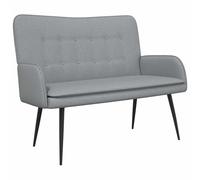 vidaXL Divano a 2 Posti Grigio Chiaro 115 x 61 x 87 cm Tessuto, Divano moderno a 2 posti, con braccioli, comodo loveseat, arredamento elegante per il soggiorno