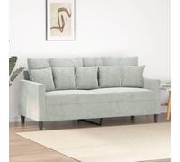 vidaXL Divano a 2 Posti Grigio Chiaro 140 cm in Velluto