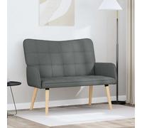 vidaXL Divano a 2 Posti Grigio Scuro 115 x 61 x 87 cm Tessuto