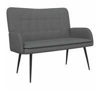 vidaXL Divano a 2 Posti Grigio Scuro 115 x 61 x 87 cm Tessuto, Divano moderno a 2 posti, con braccioli, comodo loveseat, arredamento elegante per il soggiorno