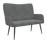 vidaXL Divano a 2 Posti Grigio Scuro 115 x 61 x 87 cm Velluto