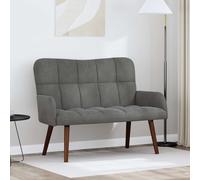 vidaXL Divano a due posti, grigio scuro, 115 x 61 x 87 cm, in velluto, elegante divano per soggiorno, Loveseat in velluto, divano a 2 posti, ideale per piccoli spazi