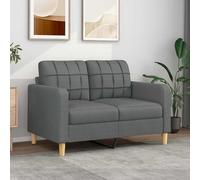 vidaXL Divano a 2 Posti Grigio Scuro 120 cm in Tessuto